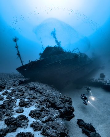 This photo of a sunken coast guard boat in Turkey, taken by Alex Dawson, was named the winner in the Wrecks category.