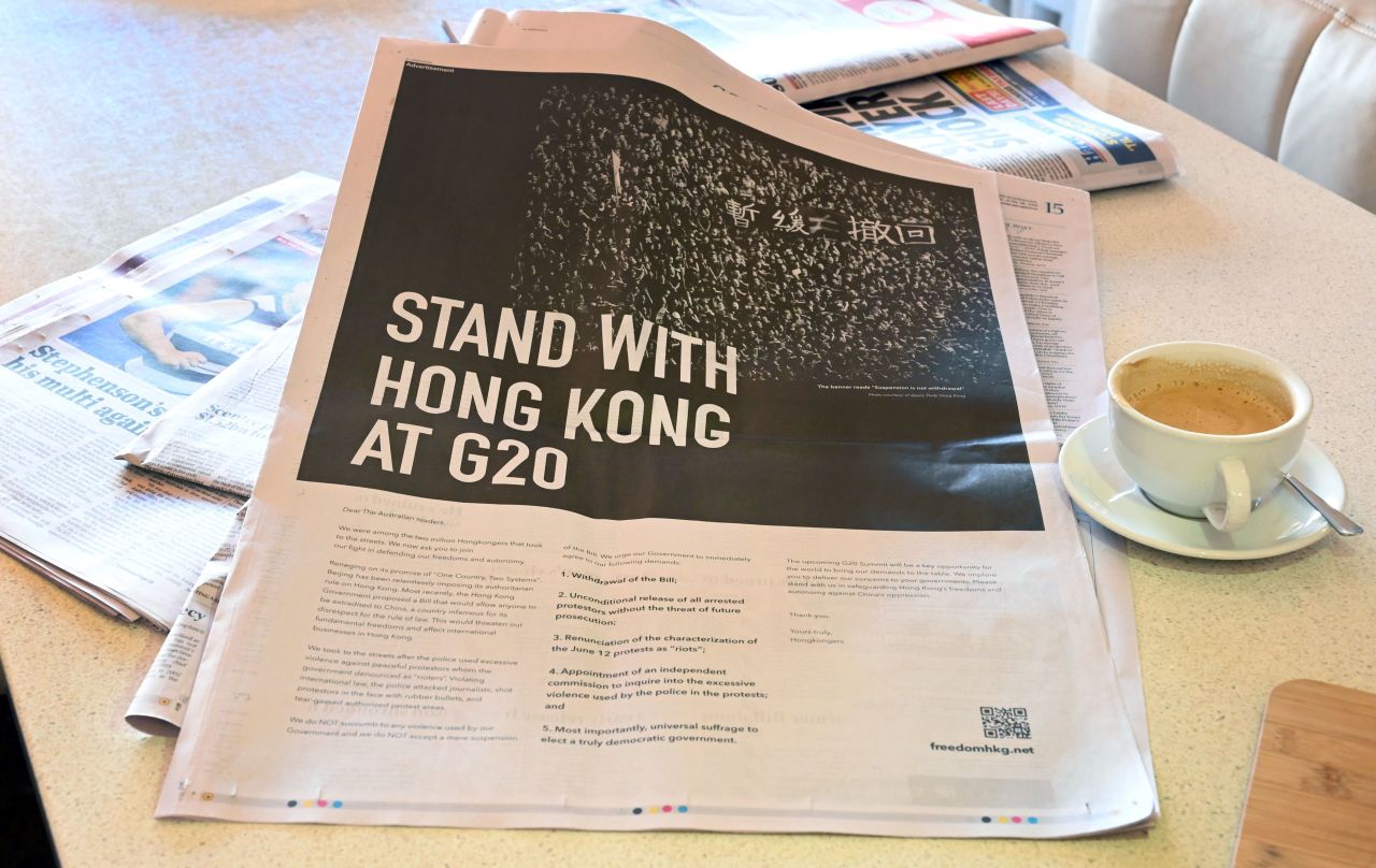 An ad in the national daily newspaper The Australian on June 28, 2019. 