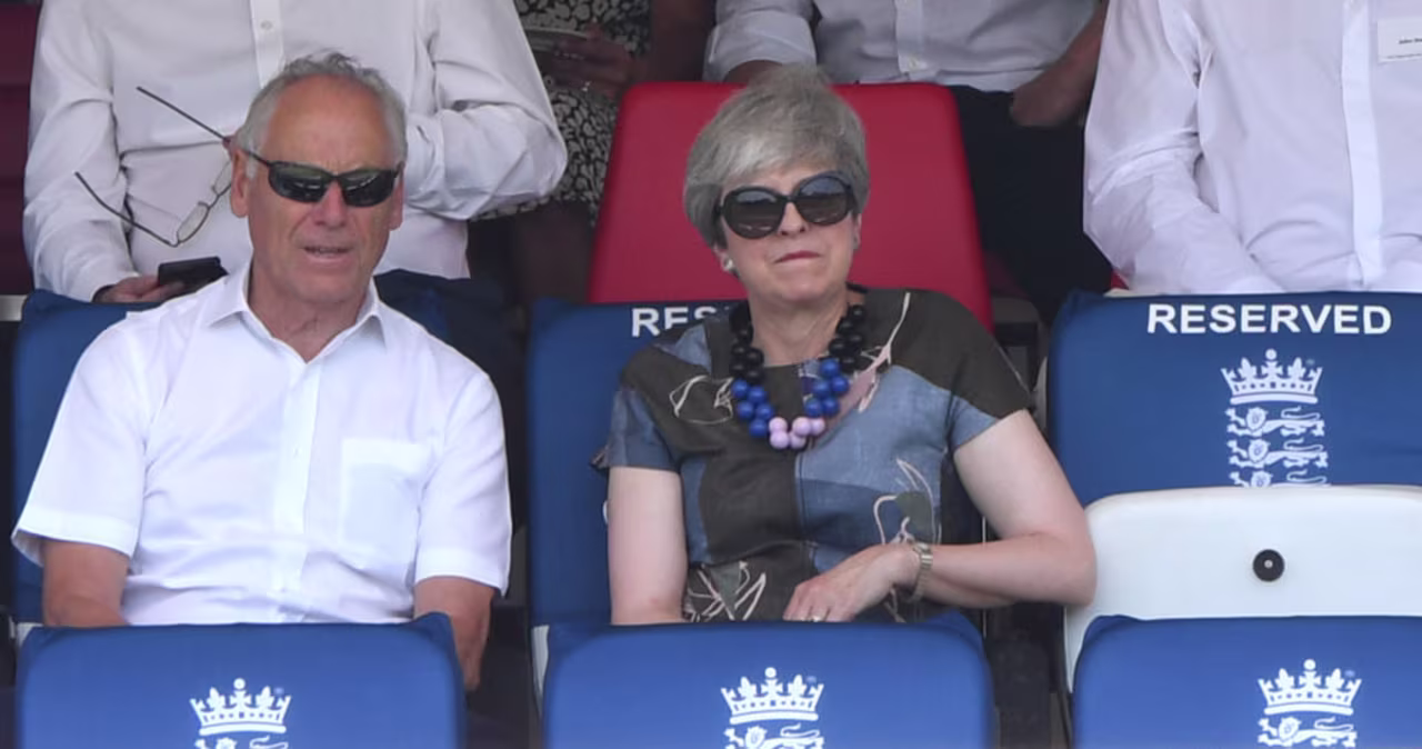 Theresa May enjoys a spot of cricket the day after she left her post.