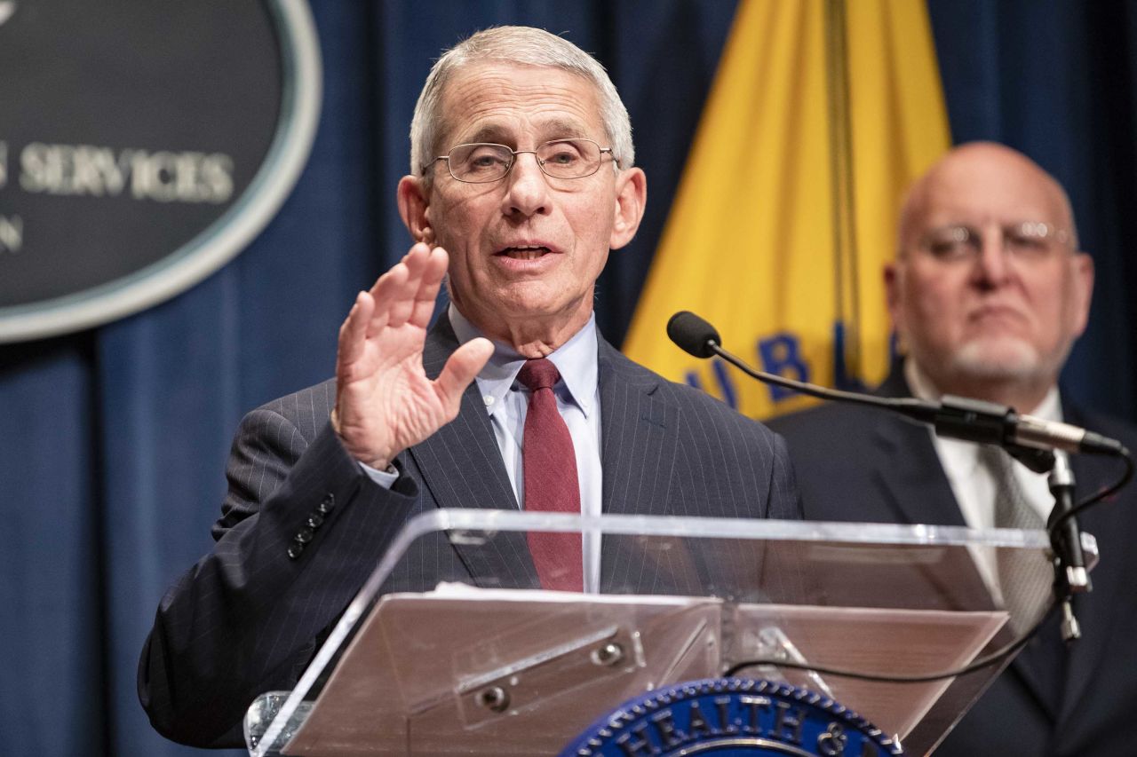 National Institute of Allergy and Infectious Diseases Director Anthony Fauci speaks during a press conference at the Department of Health and Human Services on the coordinated public health response to the coronavirus on January 28 in Washington, DC.