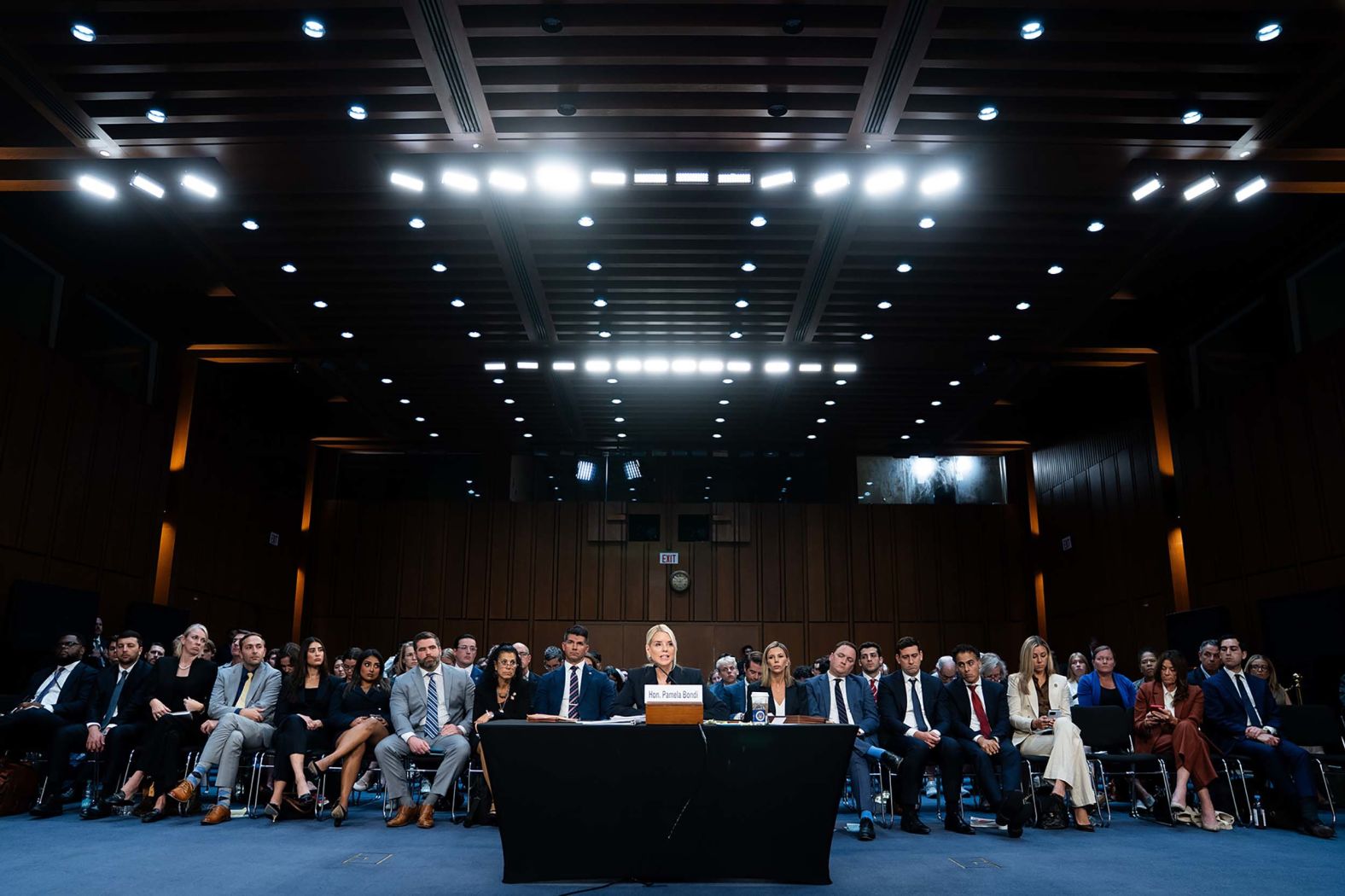 US Attorney General Pam Bondi speaks before the Senate Judiciary Committee during an oversight hearing in Washington, DC, on Tuesday, October 7. <a href="index.php?page=&url=https%3A%2F%2Fwww.cnn.com%2Fpolitics%2Flive-news%2Fpam-bondi-hearing-senate-10-07-25">Bondi continuously deflected questions from Democrats on controversial issues</a>, including the Jeffery Epstein files, prosecution of former FBI Director James Comey and legal rationale for using the National Guard in US cities.