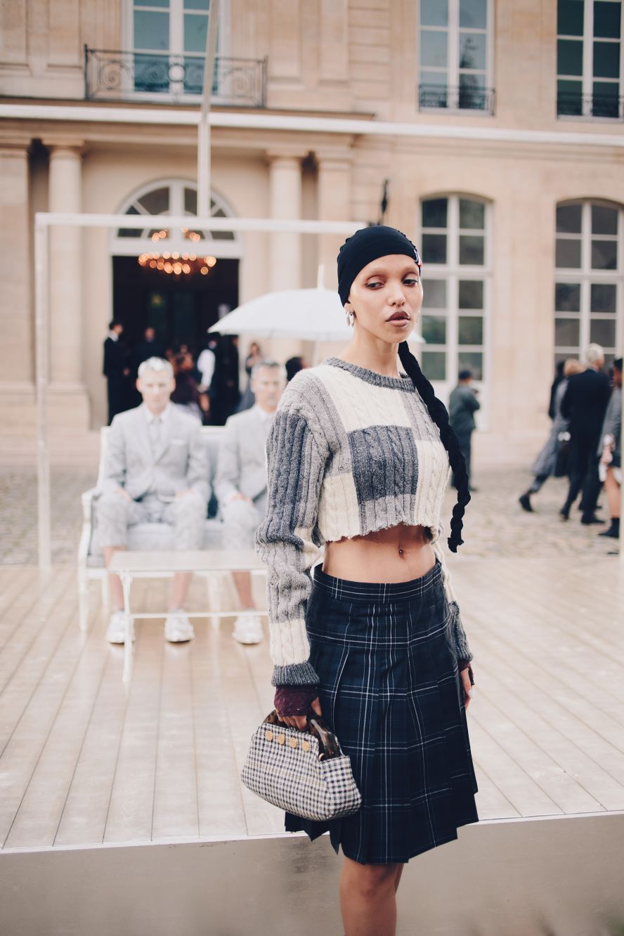 Singer-songwriter FKA Twigs at Thom Browne.