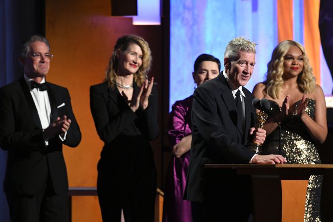 MacLachlan, Dern and Rossellini presented Lynch with an honorary Oscar at the 2019 Governors Awards in Hollywood.