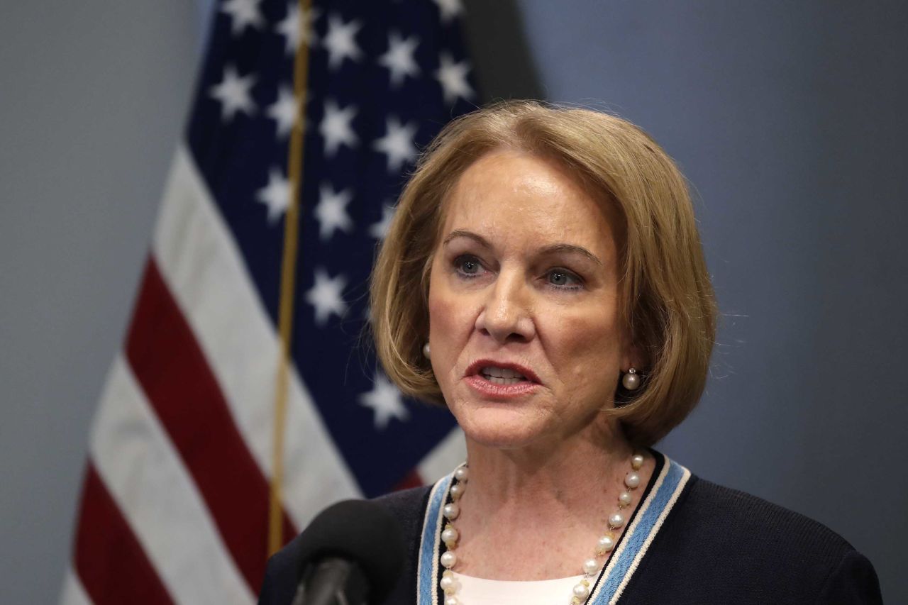 Seattle Mayor Jenny Durkan speaks at a news conference about the coronavirus outbreak on Monday, in Seattle, Washington.