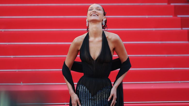 CANNES, FRANCE - MAY 23: Bella Hadid attends the "L'Amour Ouf" (Beating Hearts) Red Carpet at the 77th annual Cannes Film Festival at Palais des Festivals on May 23, 2024 in Cannes, France. (Photo by Ernesto Ruscio/Getty Images)