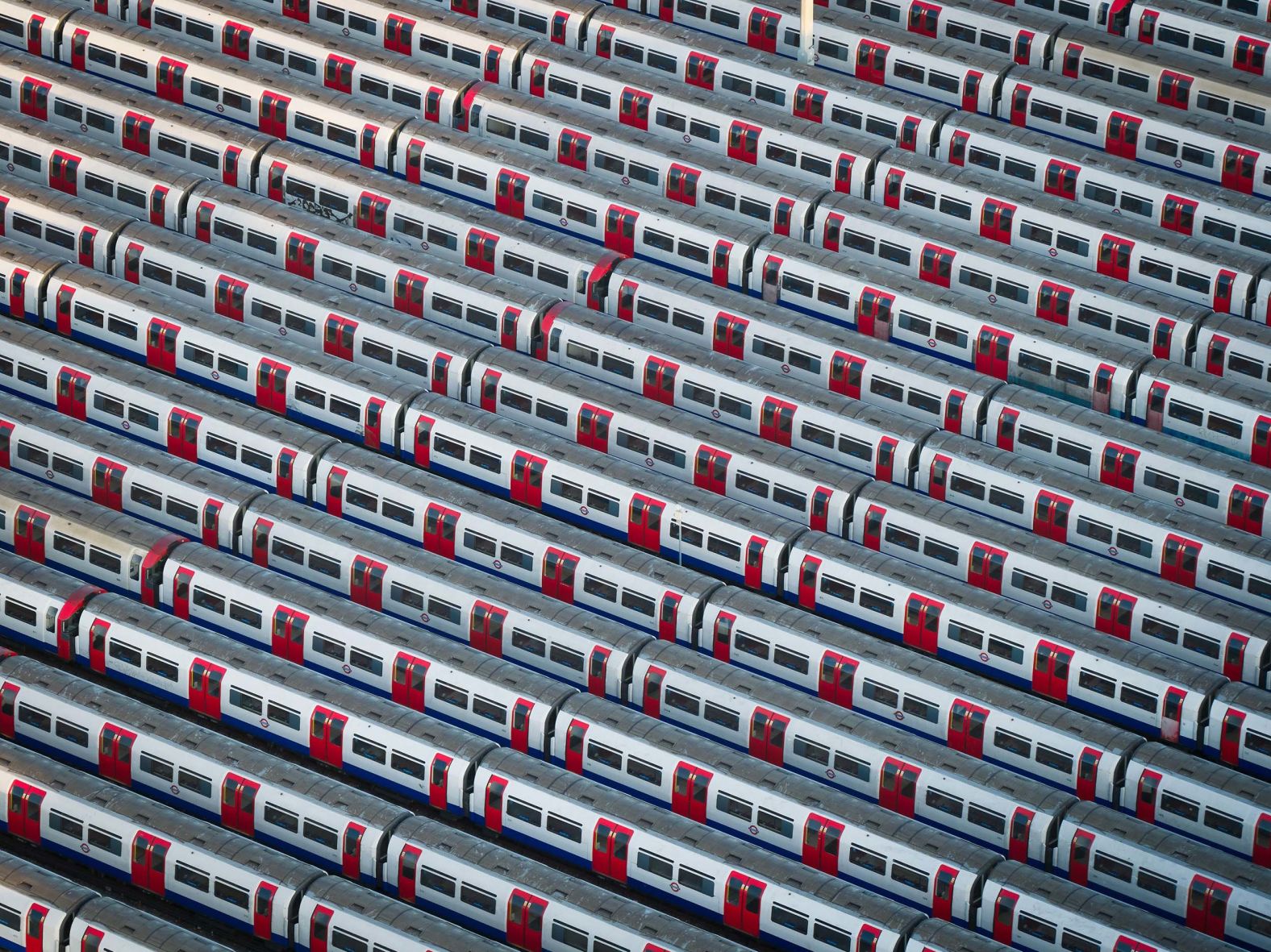 London Underground trains are lined up a depot in west London on the first day of a rail strike on Monday, September 8. London Underground workers went on strike on Sunday, <a href="index.php?page=&url=https%3A%2F%2Fwww.cnn.com%2F2025%2F09%2F11%2Fworld%2Fvideo%2Flondon-undeground-strike-ldn-digvid">causing commuting troubles across the capital</a>.