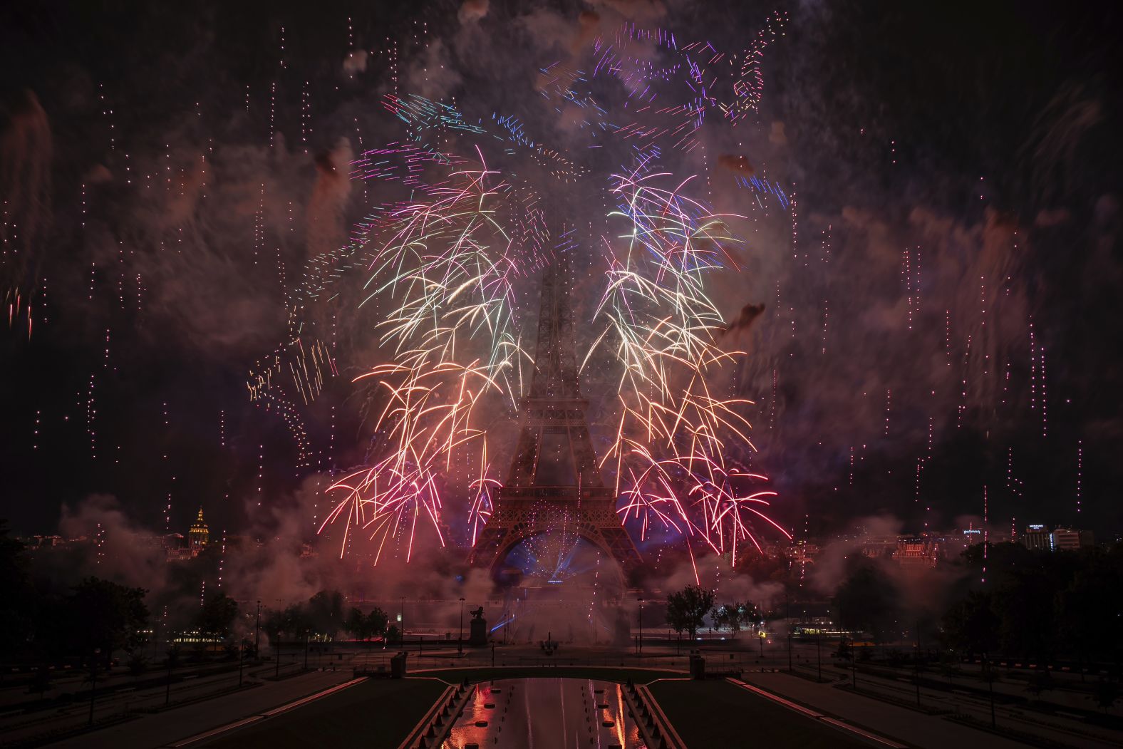 Fireworks and drones illuminate the Eiffel Tower during Bastille Day celebrations in Paris on Monday, July 14. <a href="index.php?page=&url=https%3A%2F%2Fwww.cnn.com%2F2025%2F07%2F10%2Fworld%2Fgallery%2Fphotos-this-week-july-03-july-10">See last week in 35 photos</a>.