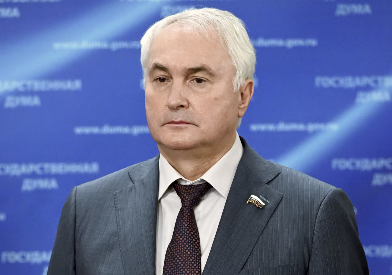 Andrey Kartapolov, chairman of the Russian State Duma Defense Committee, attends a press conference in Moscow, Russia, on June 14.