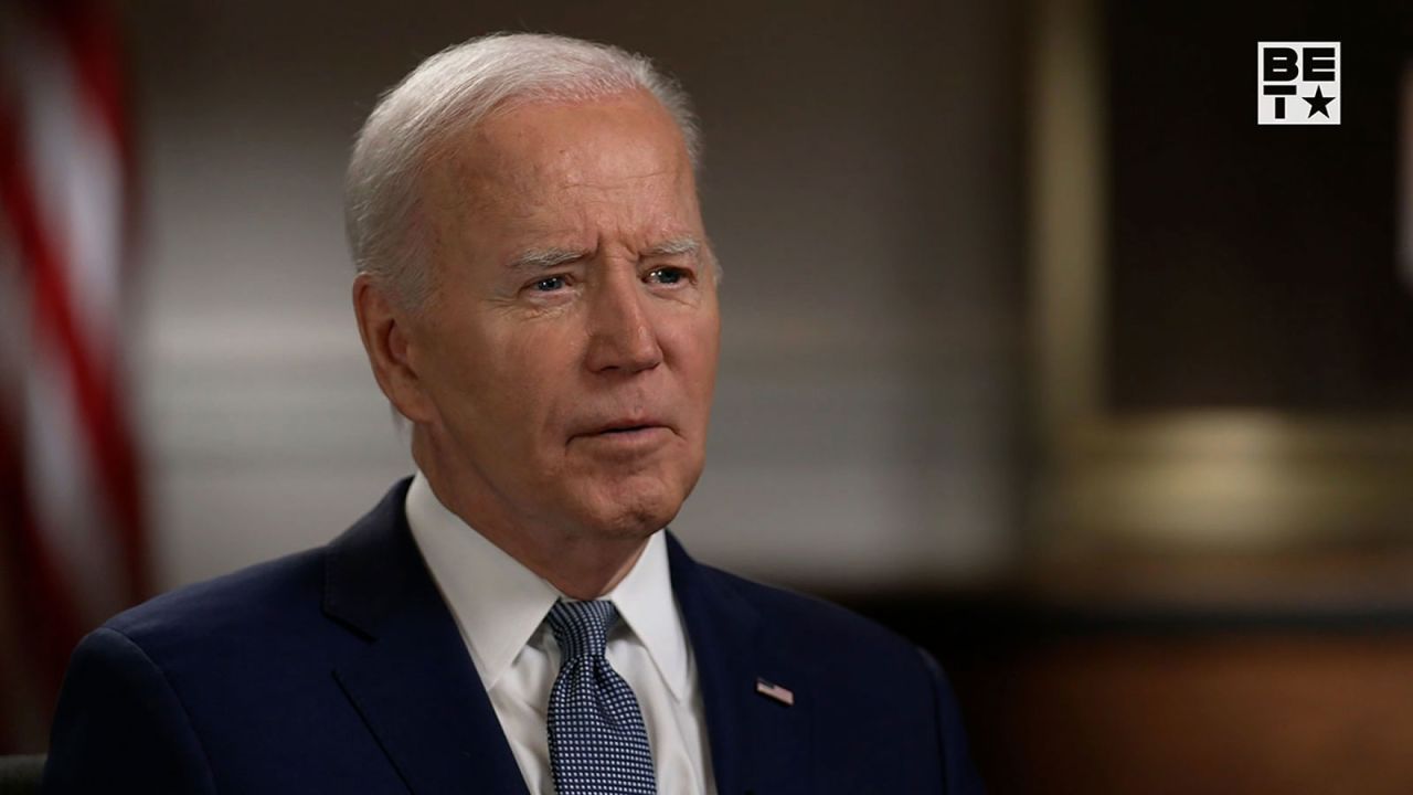 Biden is interviewed by BET News’ Ed Gordon on Tuesday, July 16.