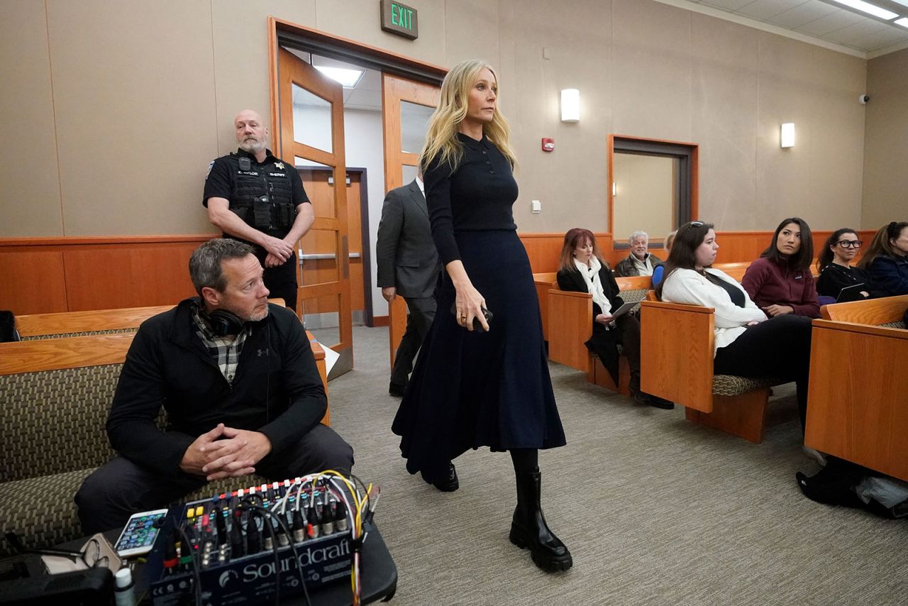 Gwyneth Paltrow enters the courtroom for her trial in Park City, Utah, on March 24.