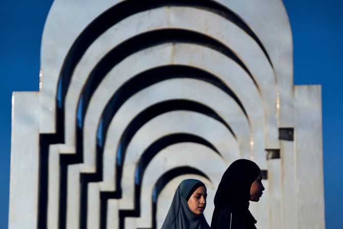Muslim worshippers gather for Eid al-Adha prayers in the Jaffa area of Tel Aviv, Israel, on Friday, June 6.