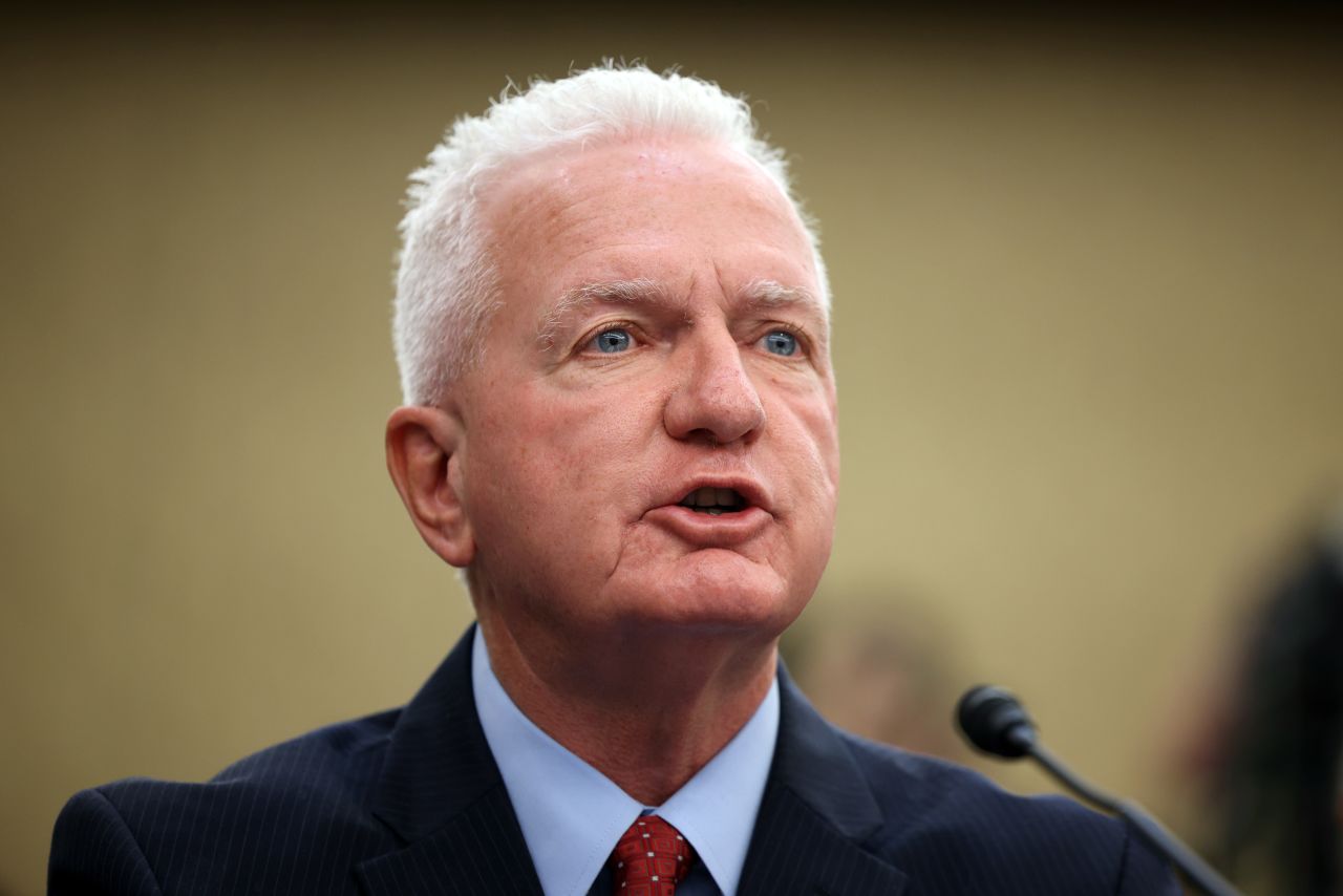 Brett Giroir, former Admiral in the U.S. Public Health Service Commissioned Corps., testifies during a Republican-led forum on the origins of the COVID-19 virus at the U.S. Capitol on June 29, 2021 in Washington, DC.