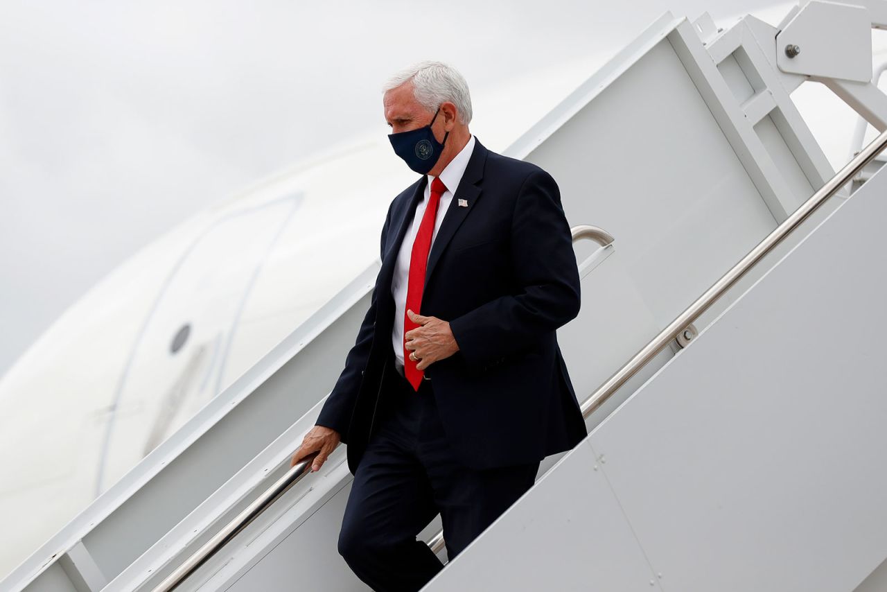 Vice President Mike Pence arrives at Love Field in Dallas on Sunday, June 28.