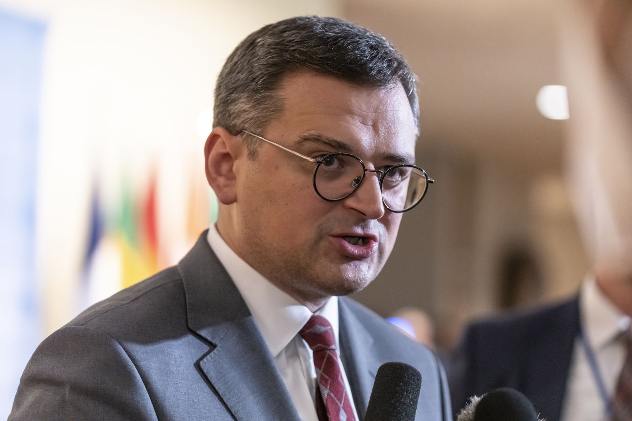 Ukraine's Foreign Minister Dmytro?Kuleba speaks with press after a Security Council meeting at the UN Headquarters on September, 22.