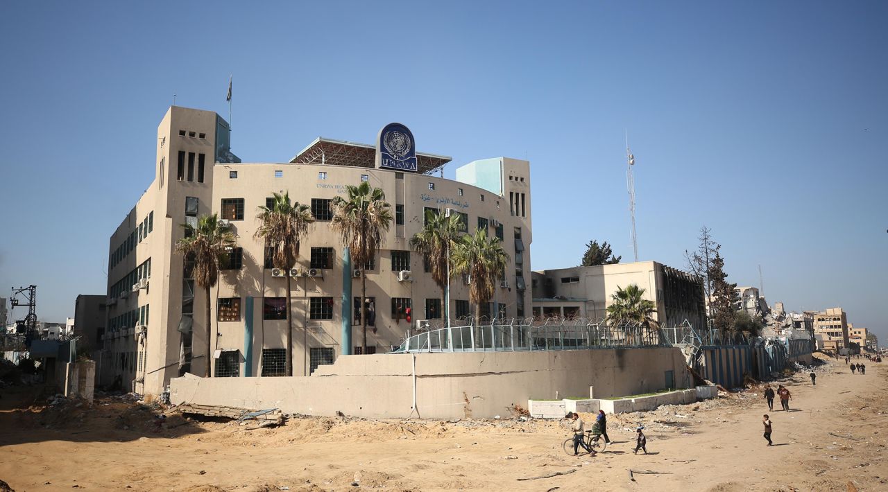 UNRWA headquarters in Gaza City on February 21. 