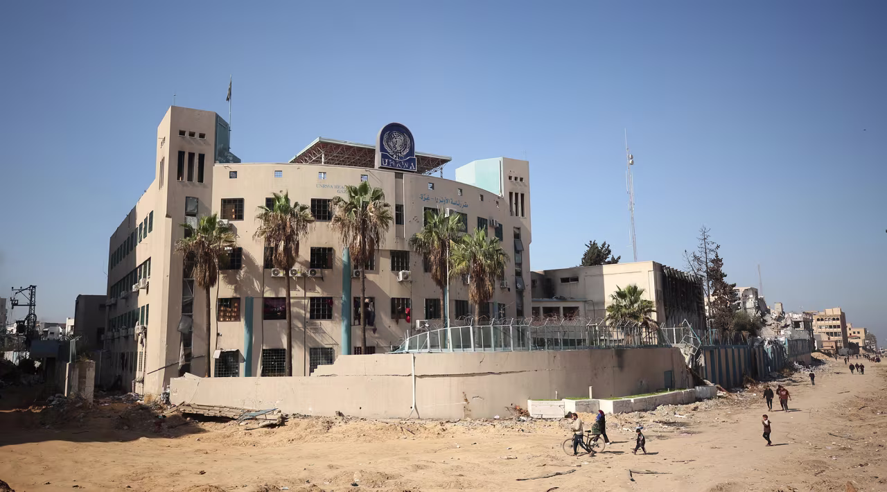 UNRWA headquarters in Gaza City on February 21. 