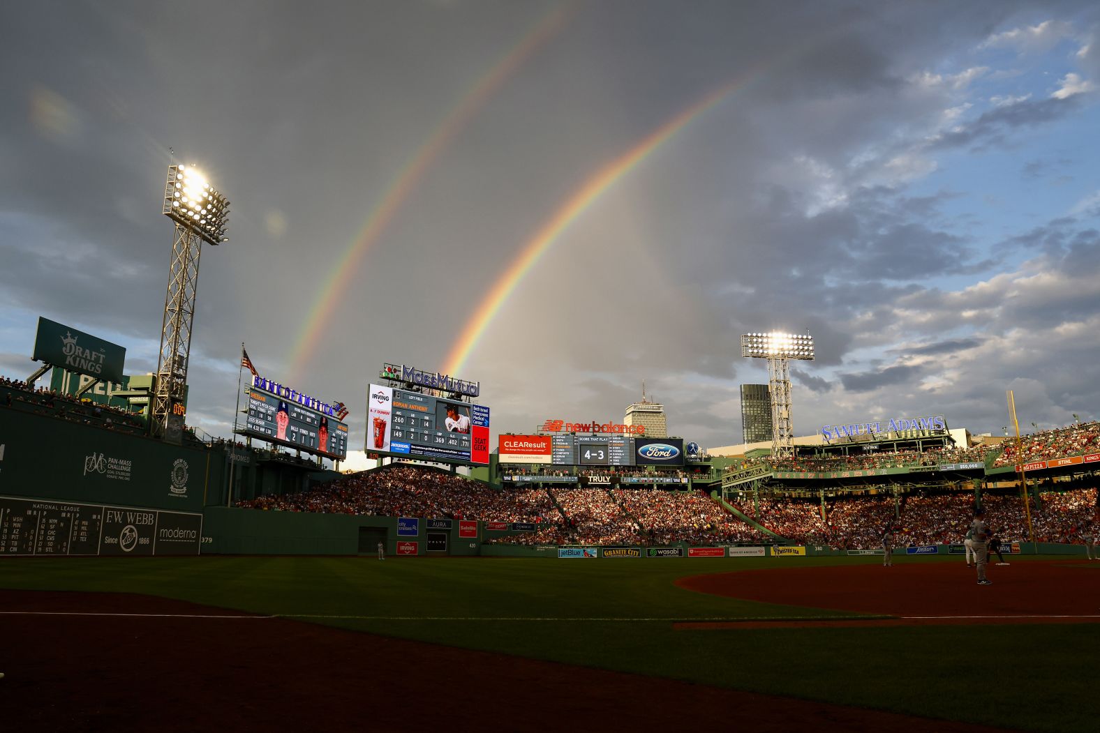 A double rainbow is seen over Boston’s Fenway Park during the first inning of a Major League Baseball game on Friday, July 25. <a href="index.php?page=&url=https%3A%2F%2Fwww.cnn.com%2F2025%2F07%2F24%2Fworld%2Fgallery%2Fphotos-this-week-july-17-july-24">See last week in 36 photos</a>.
