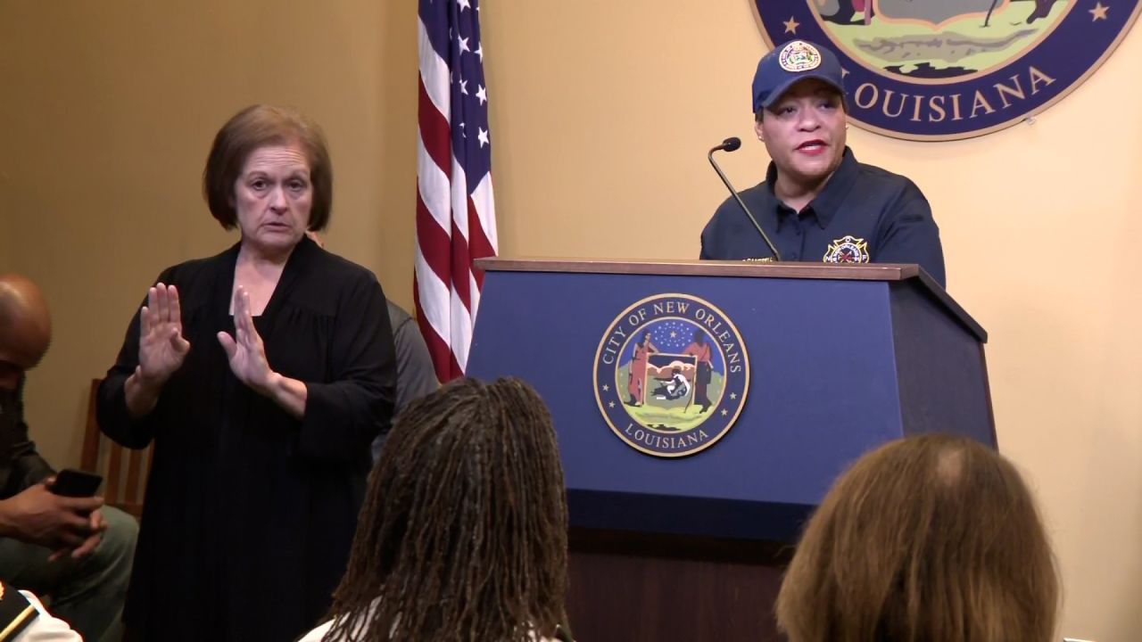 New Orleans Mayor LaToya Cantrell speaks during a press conference on Wednesday. 