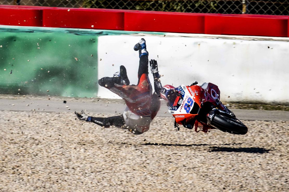 Martin crashes heavily in Portugal three years ago.