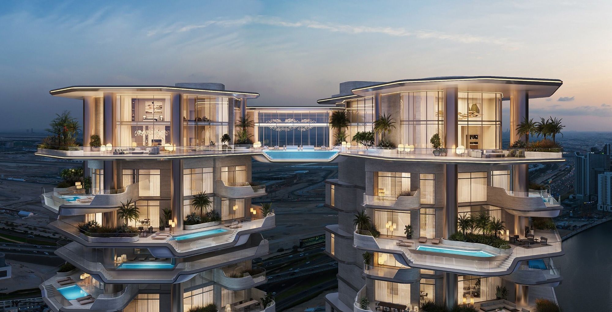 The Regent Residences Dubai's six-bedroom, 35,000-square-foot "ultra-penthouse" will span the development's two 591-foot-tall towers.