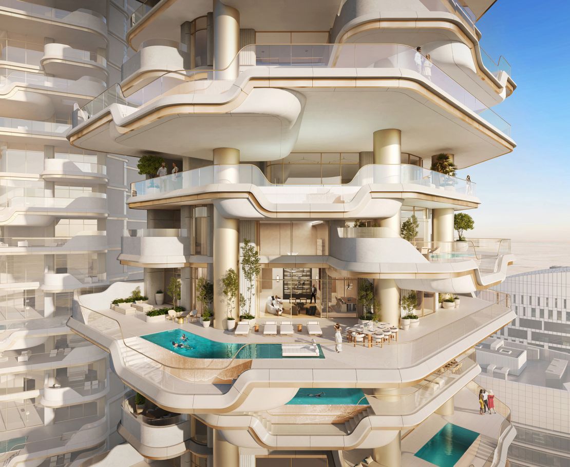 Each apartment will occupy an entire floor and comes with its own private swimming terrace.