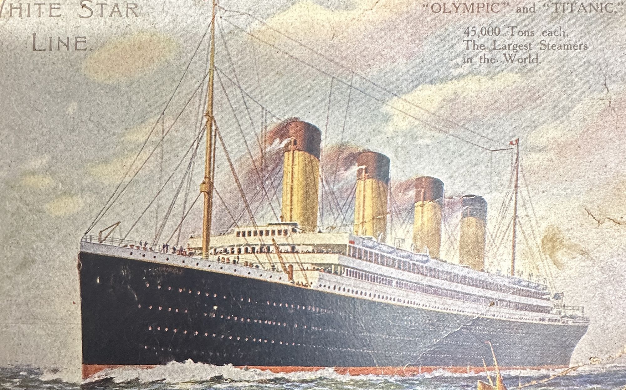 The front of the postcard written by a first-class passenger on the Titanic three days before it sank.