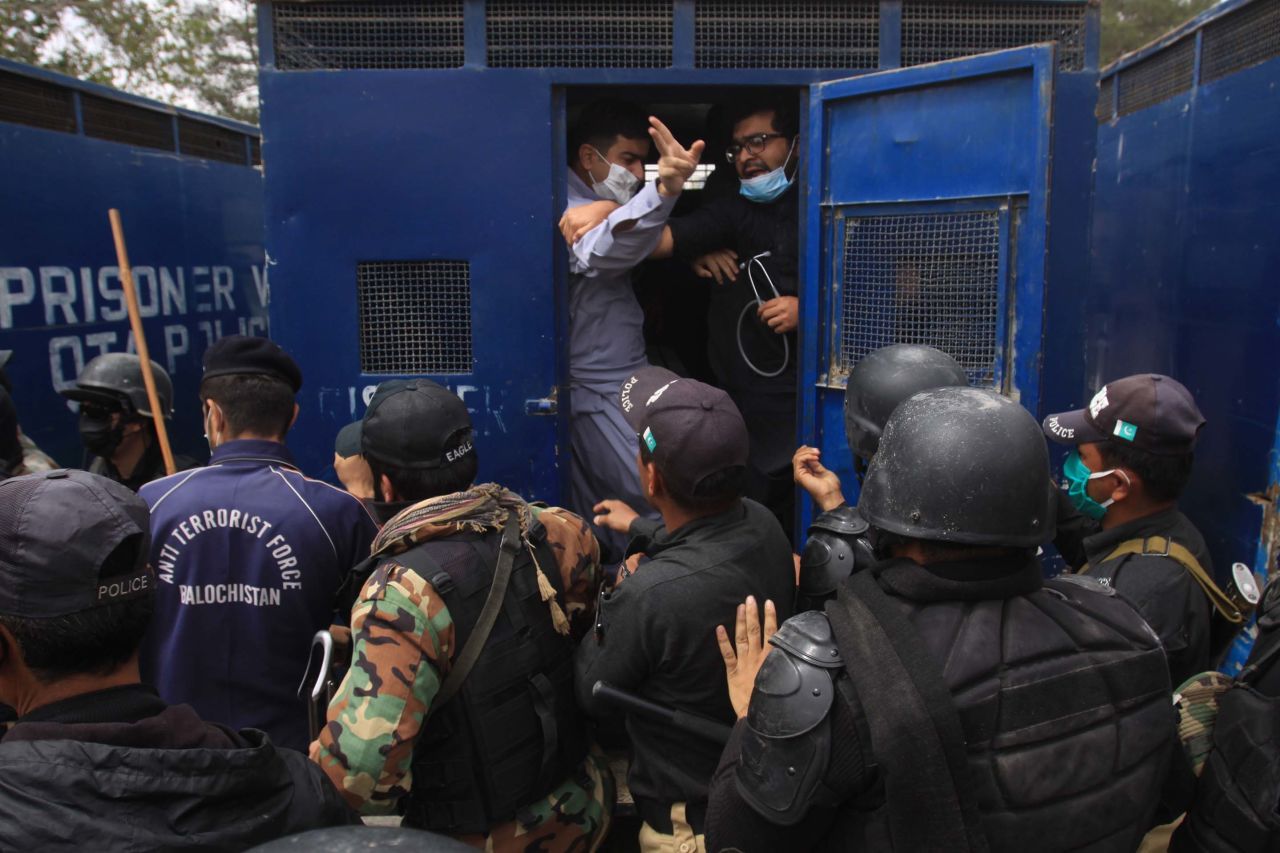 Doctors are arrested in Quetta on Monday.