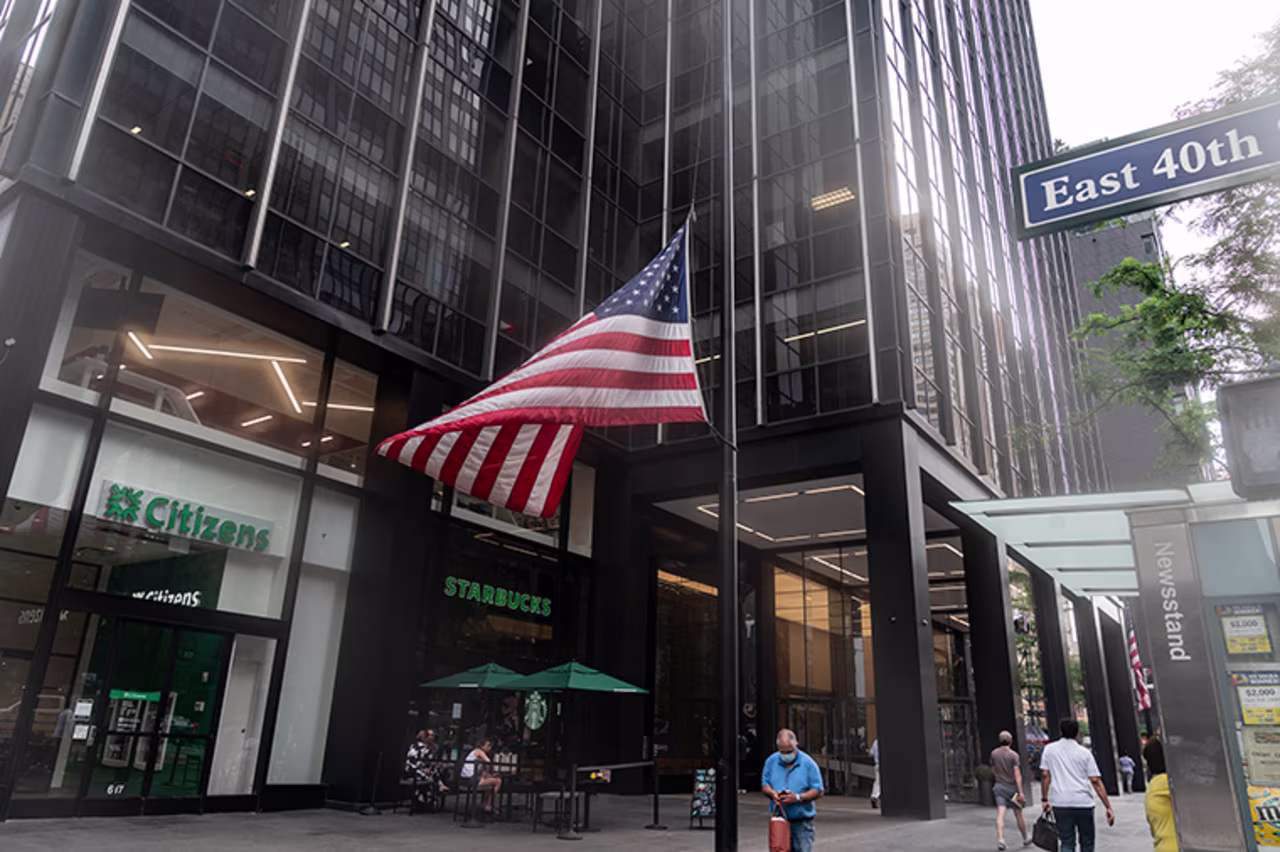 American flags were lowered in front of the Japanese Mission to the UN in New York on July 8.