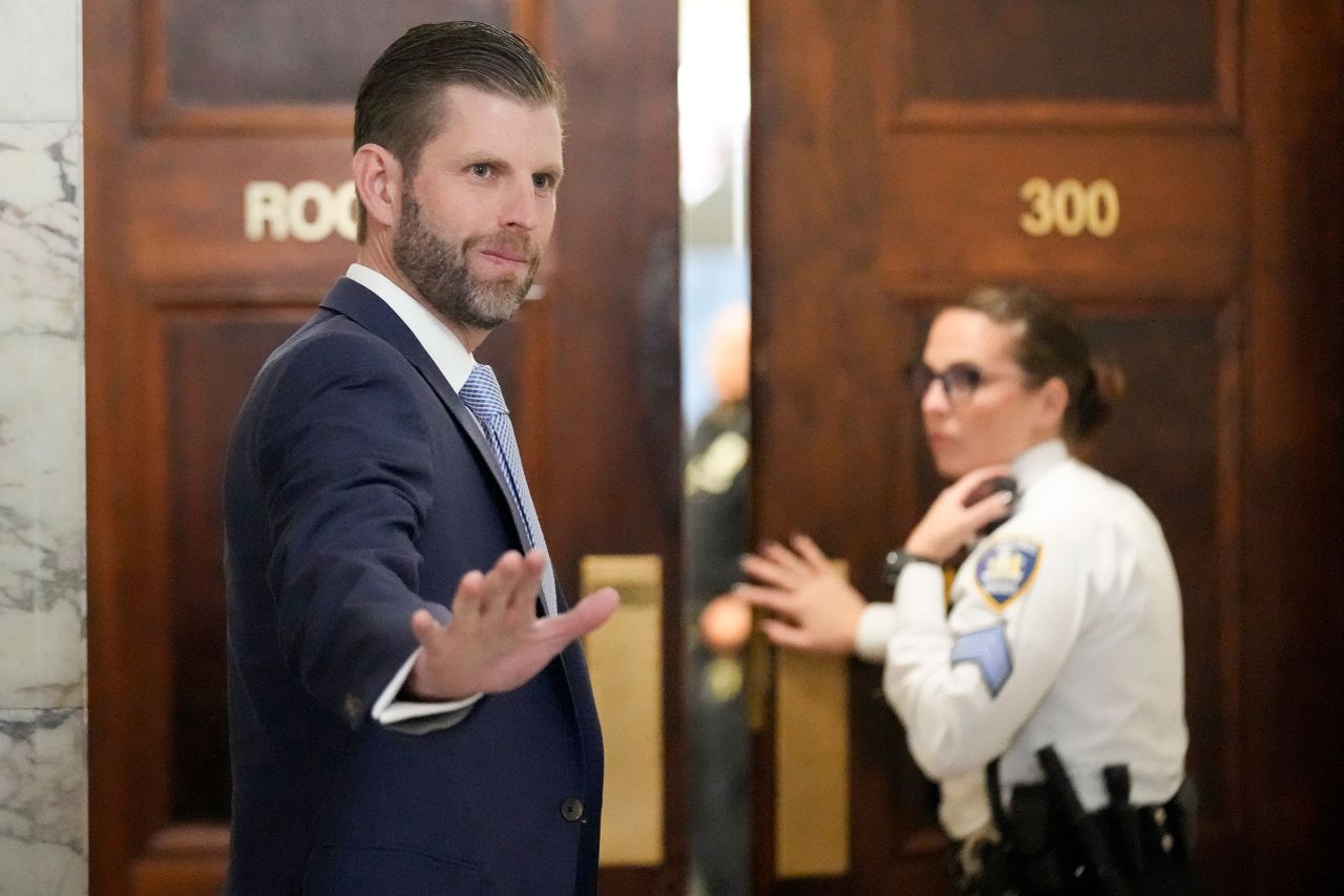 Eric Trump arrives at New York Supreme Court, on Thursday, November 2.