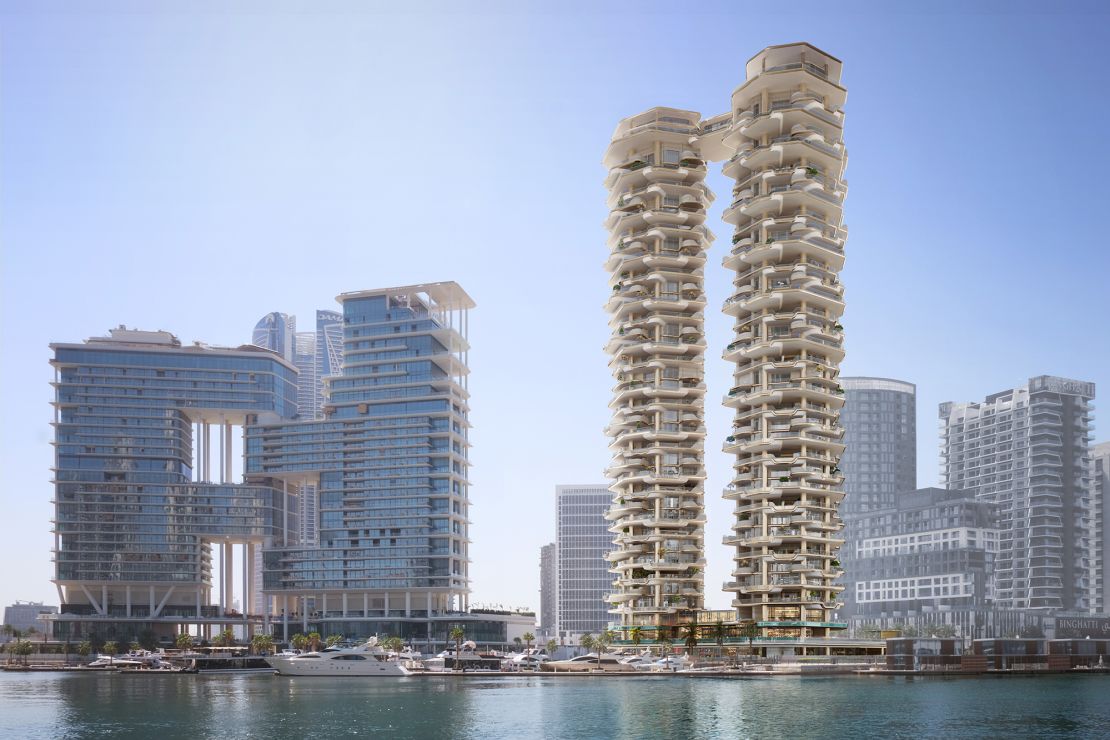 Designed by British architect Norman Foster's firm, Foster + Partners, the project will soar above Dubai's Marasi Marina.