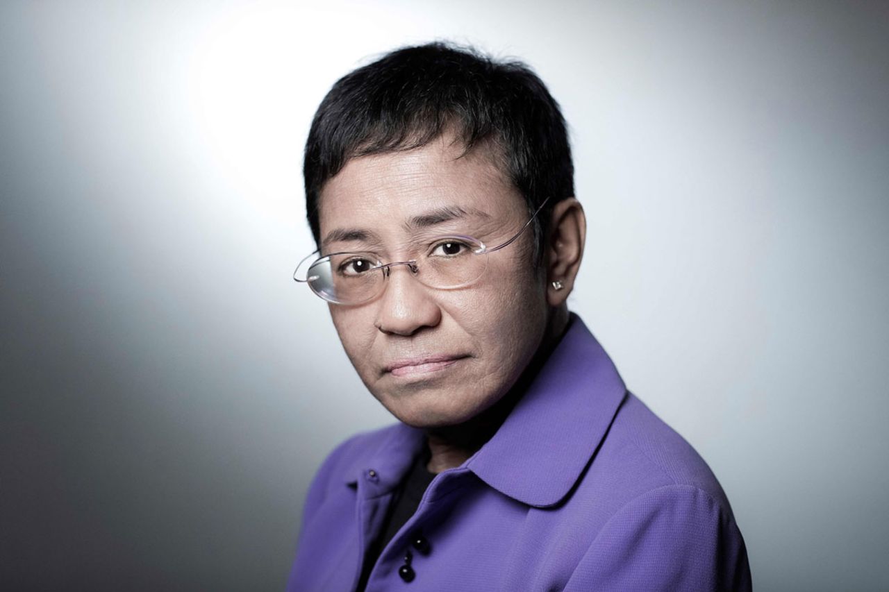 Maria Ressa poses during a photo session on September 11, 2018 in Paris, France.