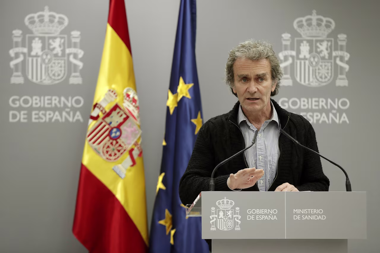 Dr. Fernando Simón, director of the Center for Health Emergencies in Spain, holds a press conference on the latest developments of the Covid-19 pandemic in Madrid, on March 11.