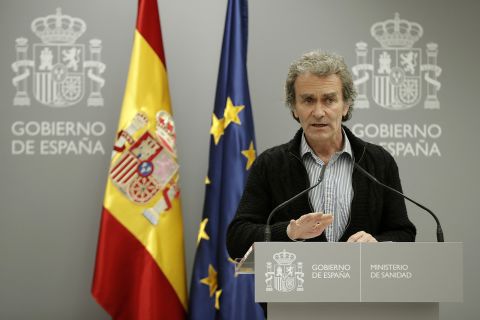 Dr. Fernando Simón, director of the Center for Health Emergencies in Spain, holds a press conference on the latest developments of the Covid-19 pandemic in Madrid, on March 11.