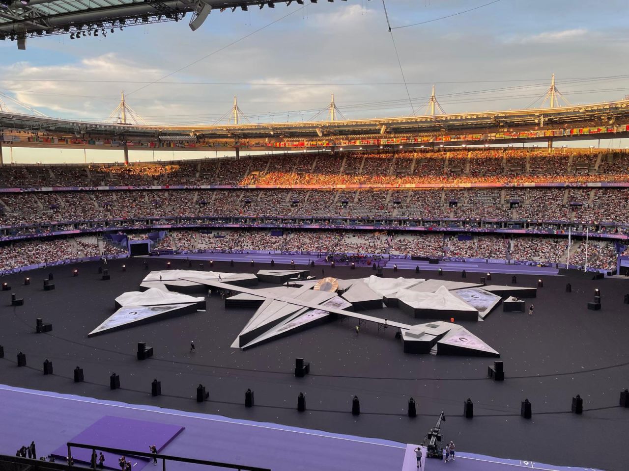 The Stade de France minutes before tonight's closing ceremony begins.