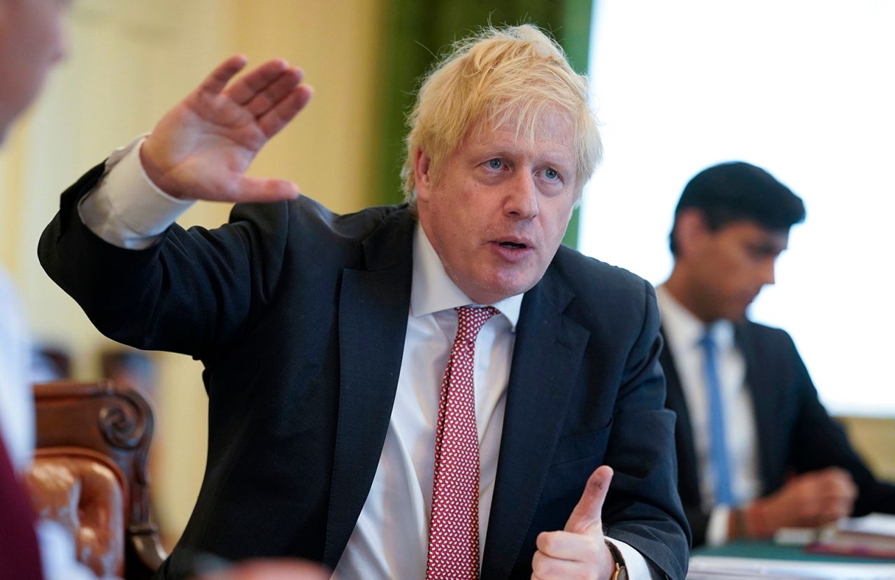 Britain's Prime Minister Boris Johnson chairs his first digital Cabinet meeting on Thursday since returning to work after contracting coronavirus and the birth of his new son.