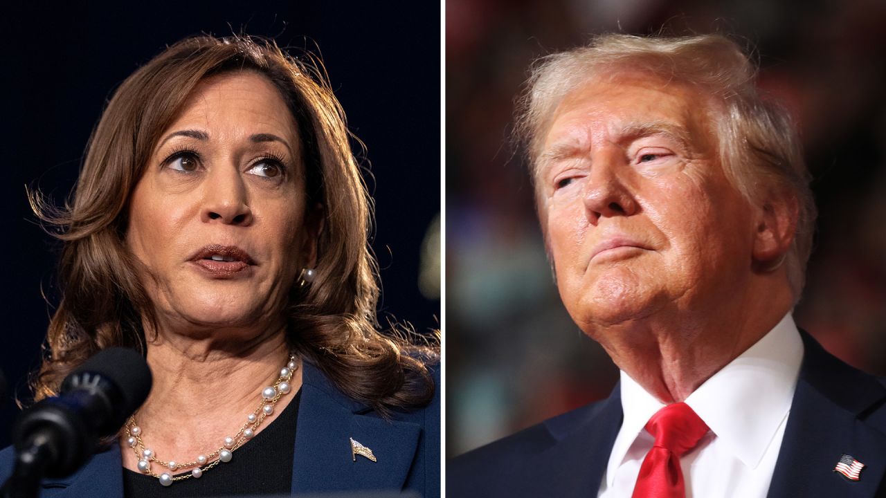 Vice President Kamala Harris, left, and former President Donald Trump. 