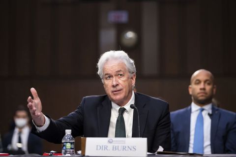 CIA Director Bill Burns testifies during a Senate Select Intelligence Committee hearing on March 10. 