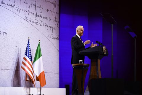 President Biden addresses a press conference following the G20 summit on October 31.