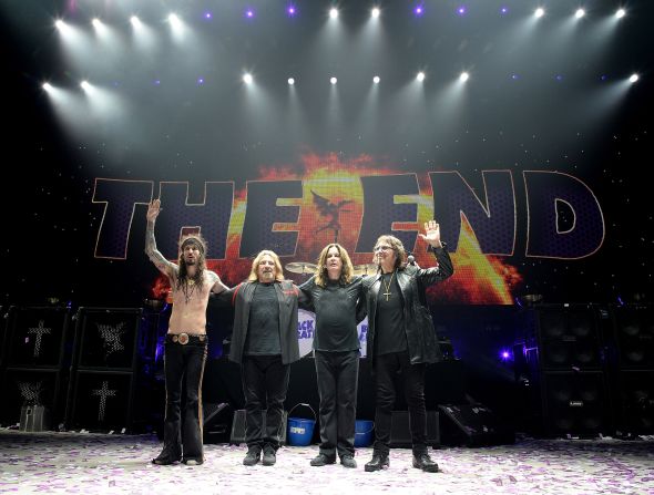 Black Sabbath waves to the crowd after a performance at New York’s Madison Square Garden in 2016.