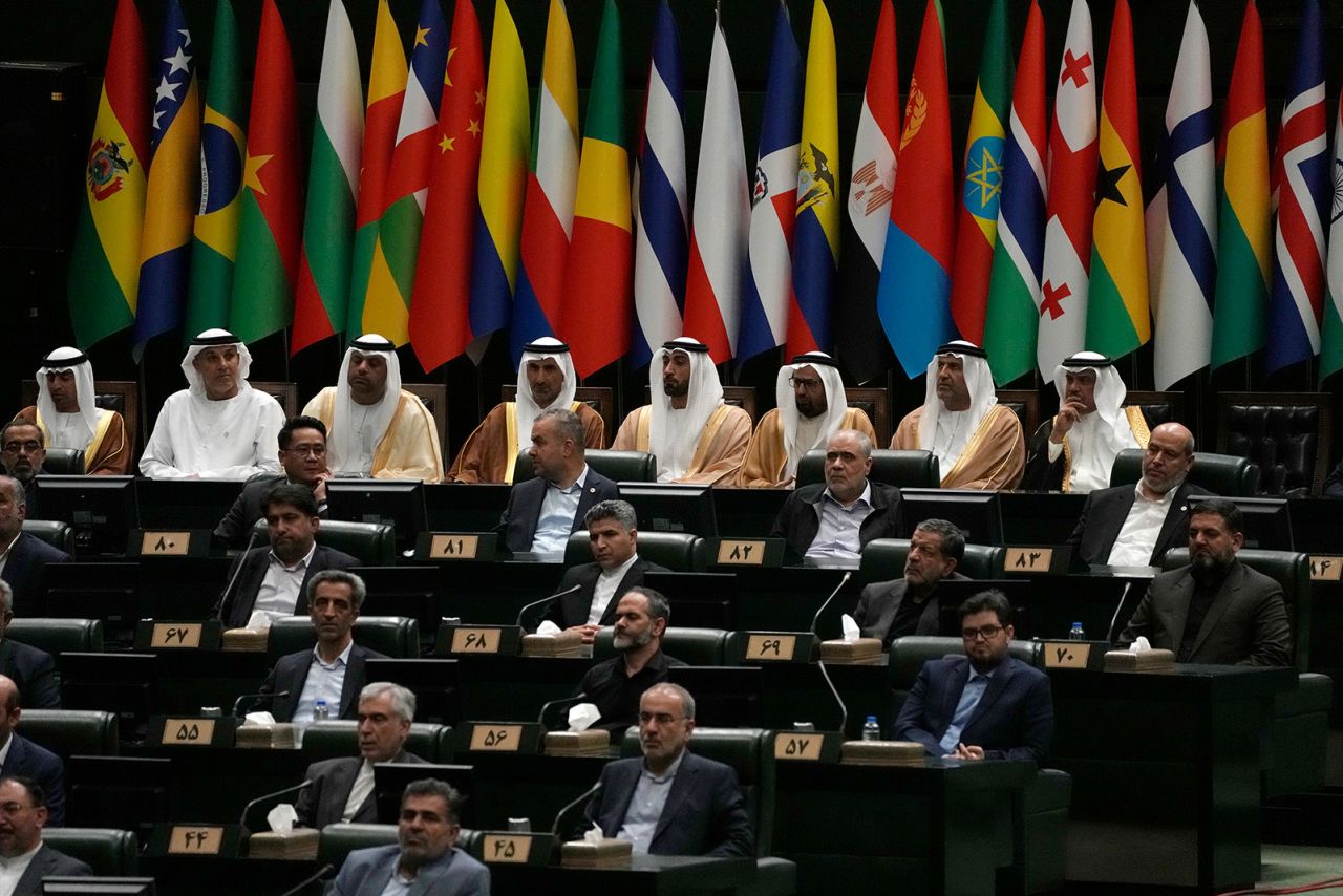 Iranian lawmakers and foreign officials attend the swearing-in ceremony of newly elected President Masoud Pezeshkian on July 30. 