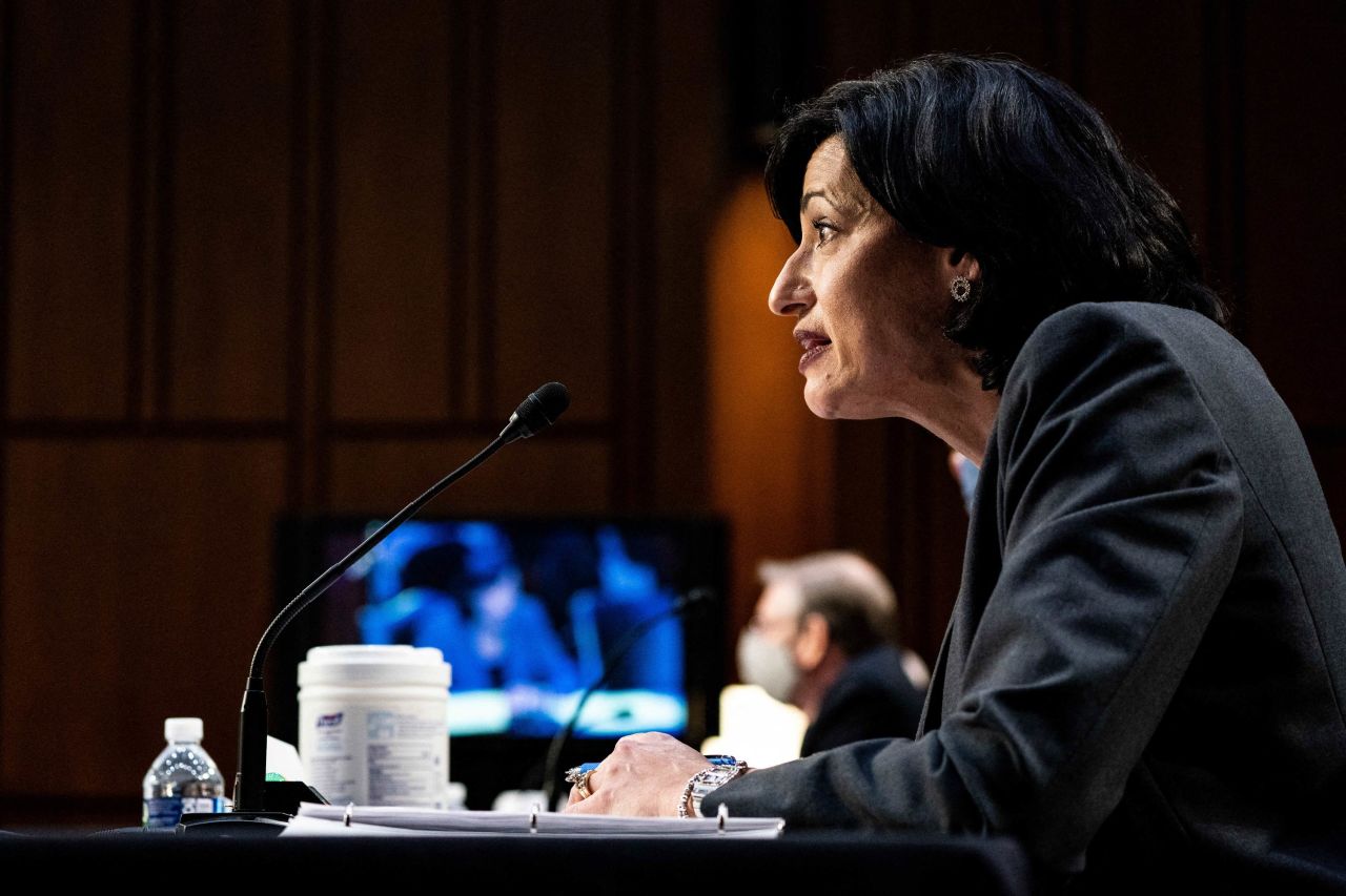 Director for the Centers for Disease Control and Prevention Rochelle Walensky testifies during a Senate Health, Education, Labor and Pensions Committee hearing on the federal coronavirus response on Capitol Hill in Washington, DC, March 18.