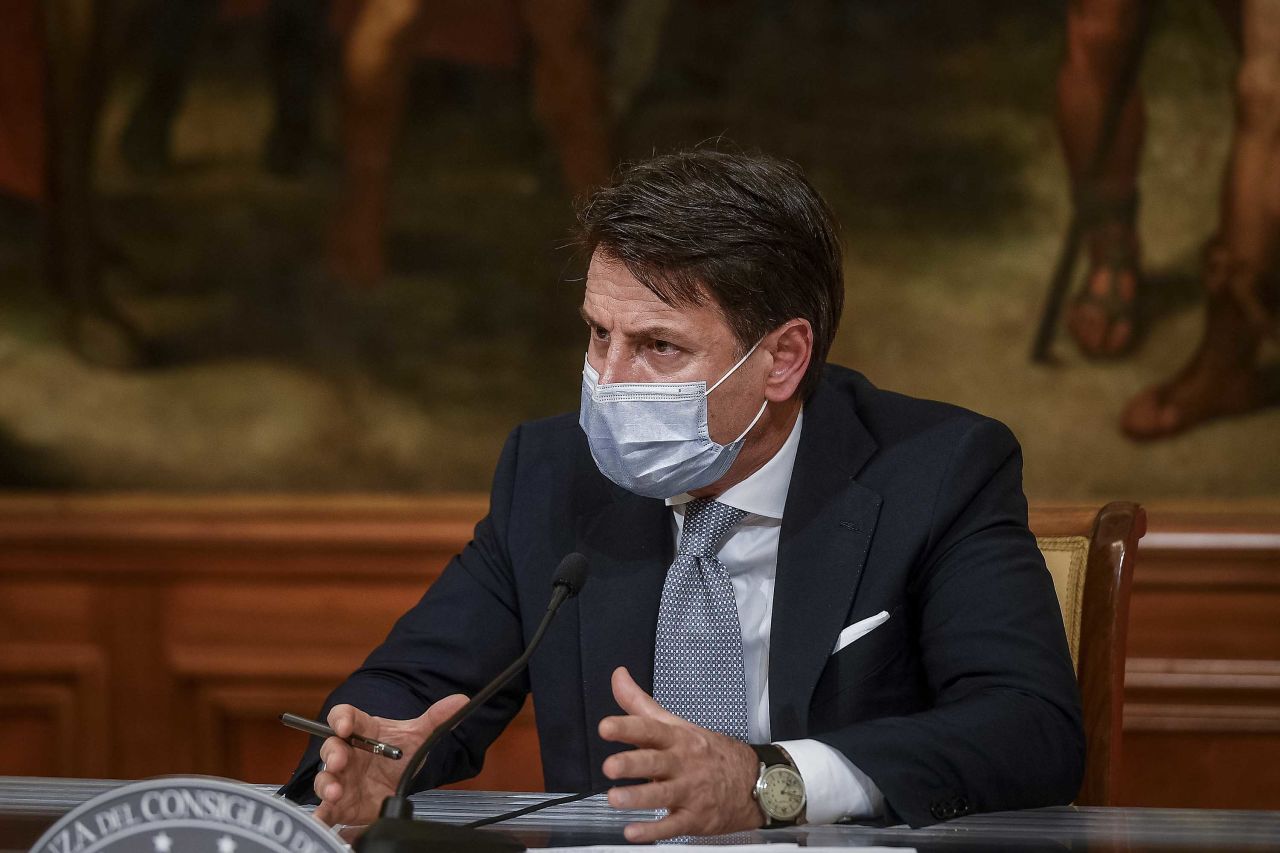  Italian Prime Minister Giuseppe Conte speaks at a press conference on November 4, in Rome, Italy.