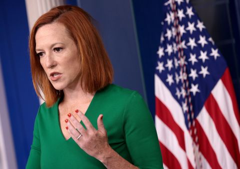 White House press secretary Jen Psaki answers questions during the daily briefing on August 6.