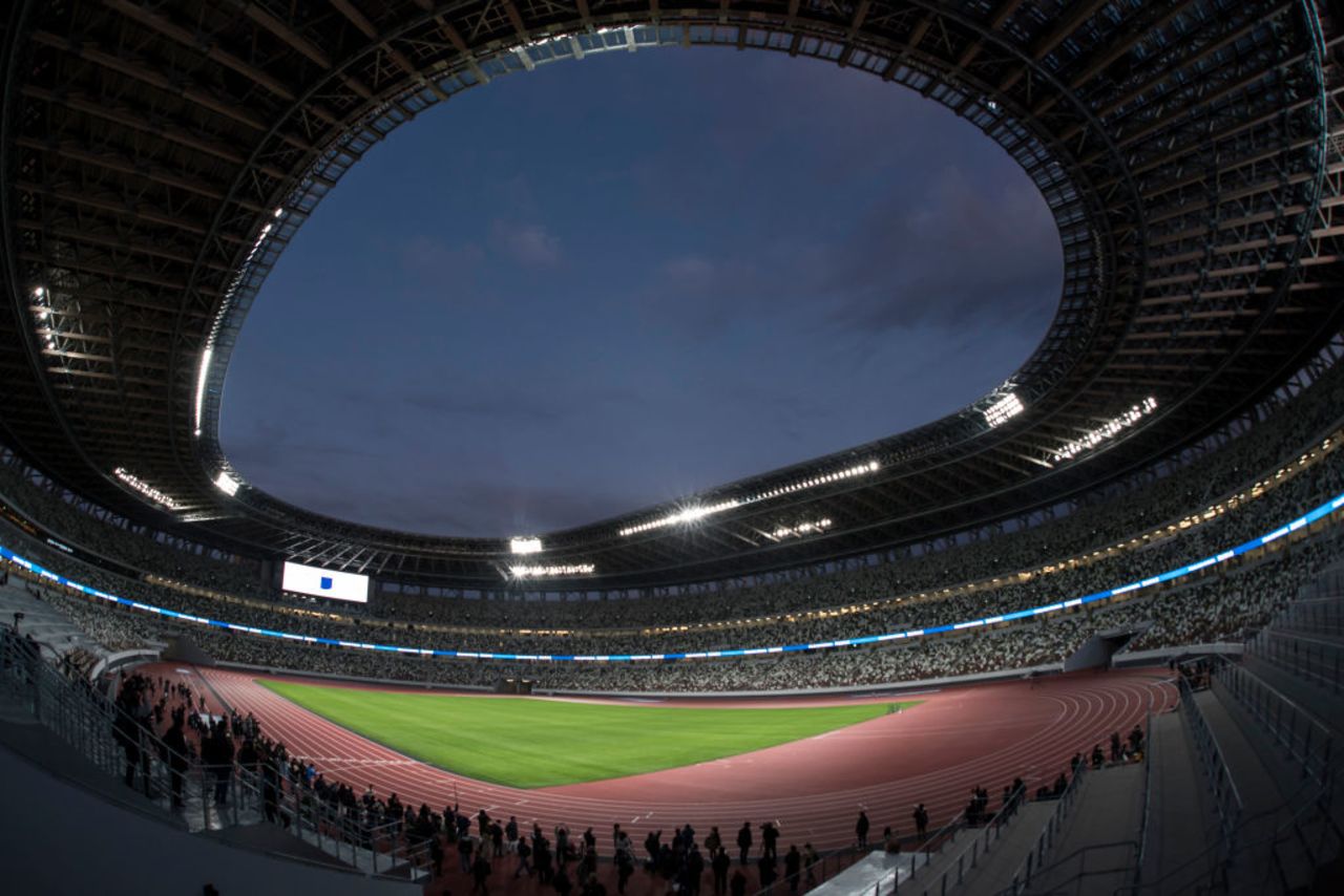 Tokyo's New National Stadium, the main venue for the upcoming Tokyo 2020 Olympic and Paralympic Games, on December 15, 2019.