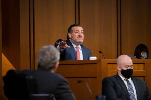 Sen. Ted Cruz speaks during a Senate Judiciary Committee hearing on gun reform measures.