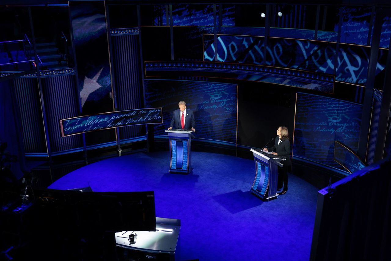 Republican presidential nominee, former President Donald Trump and Democratic presidential nominee, Vice President Kamala Harris debate at The National Constitution Center in Philadelphia, Pennsylvania on September 10. 