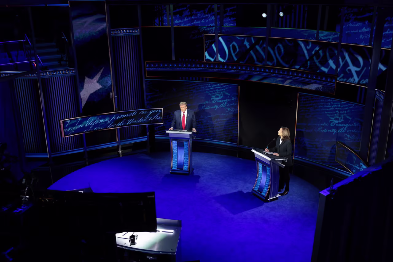 Republican presidential nominee, former President Donald Trump and Democratic presidential nominee, Vice President Kamala Harris debate at The National Constitution Center in Philadelphia, Pennsylvania on September 10. 