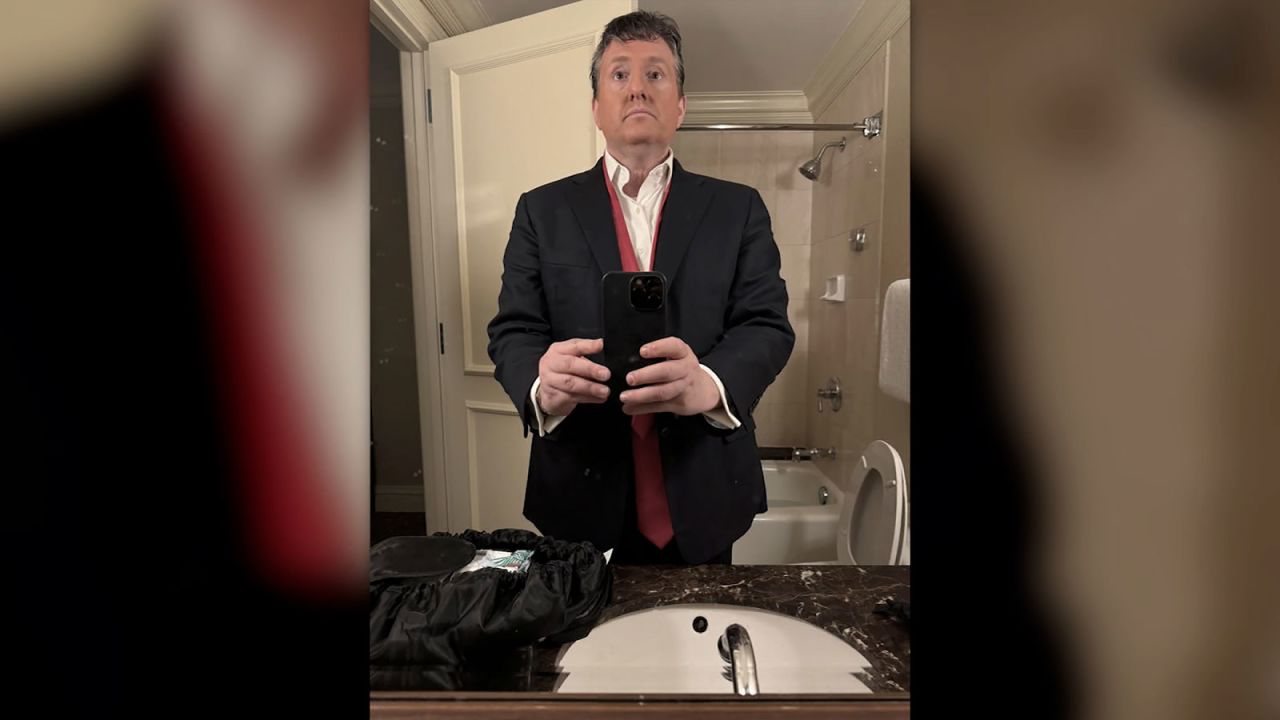 Philippe Reines, the former Hillary Clinton aide who portrayed Trump during debate prep with Kamala Harris, has shared a photo of his costume and make-up from the run throughs.