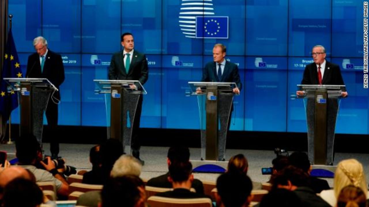 From left: EU negotiator Michel Barnier, Irish PM Leo Varadkar, EU Council President Donald Tusk, EU Commission President Jean-Claude Juncker