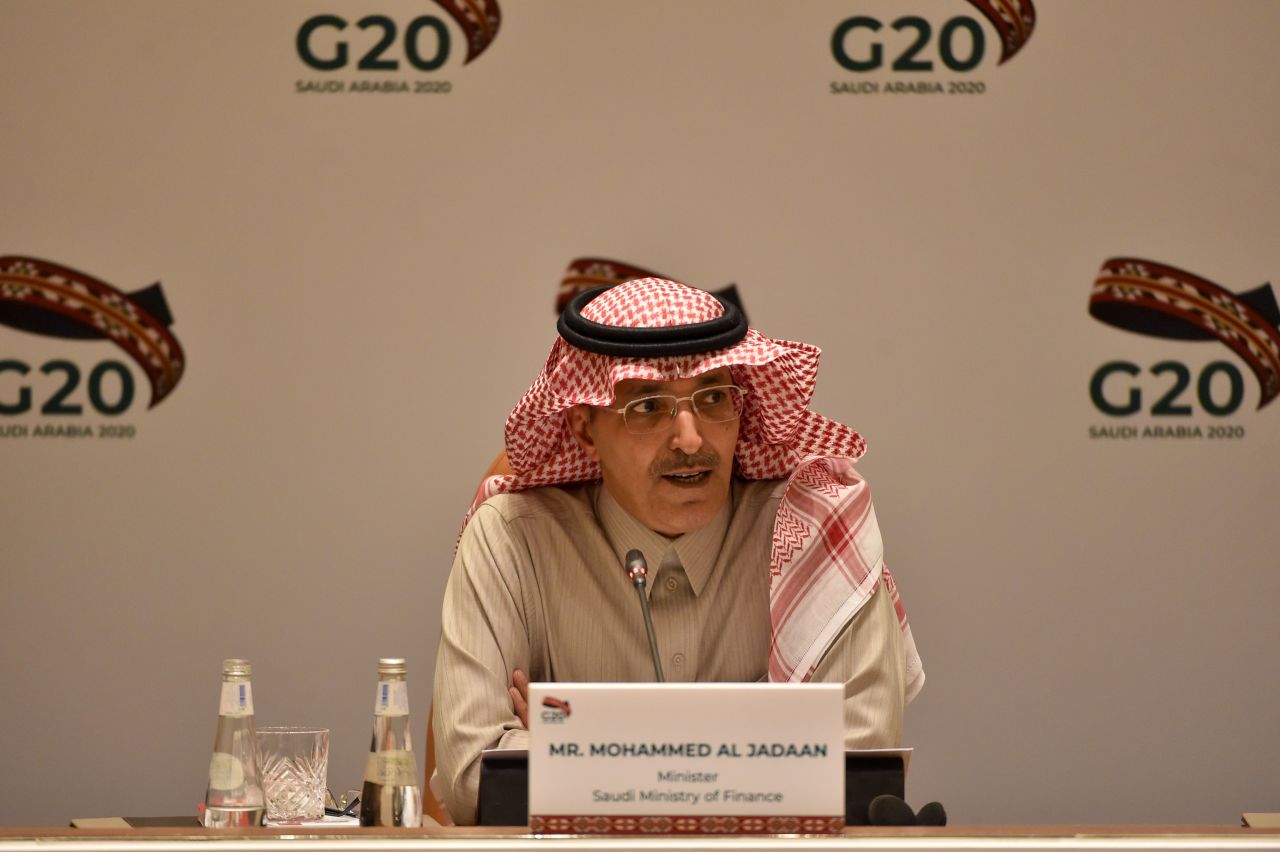 Saudi Minister of Finance Mohammed Al-Jadaan at the G20 summit in the Saudi capital Riyadh on February 23.